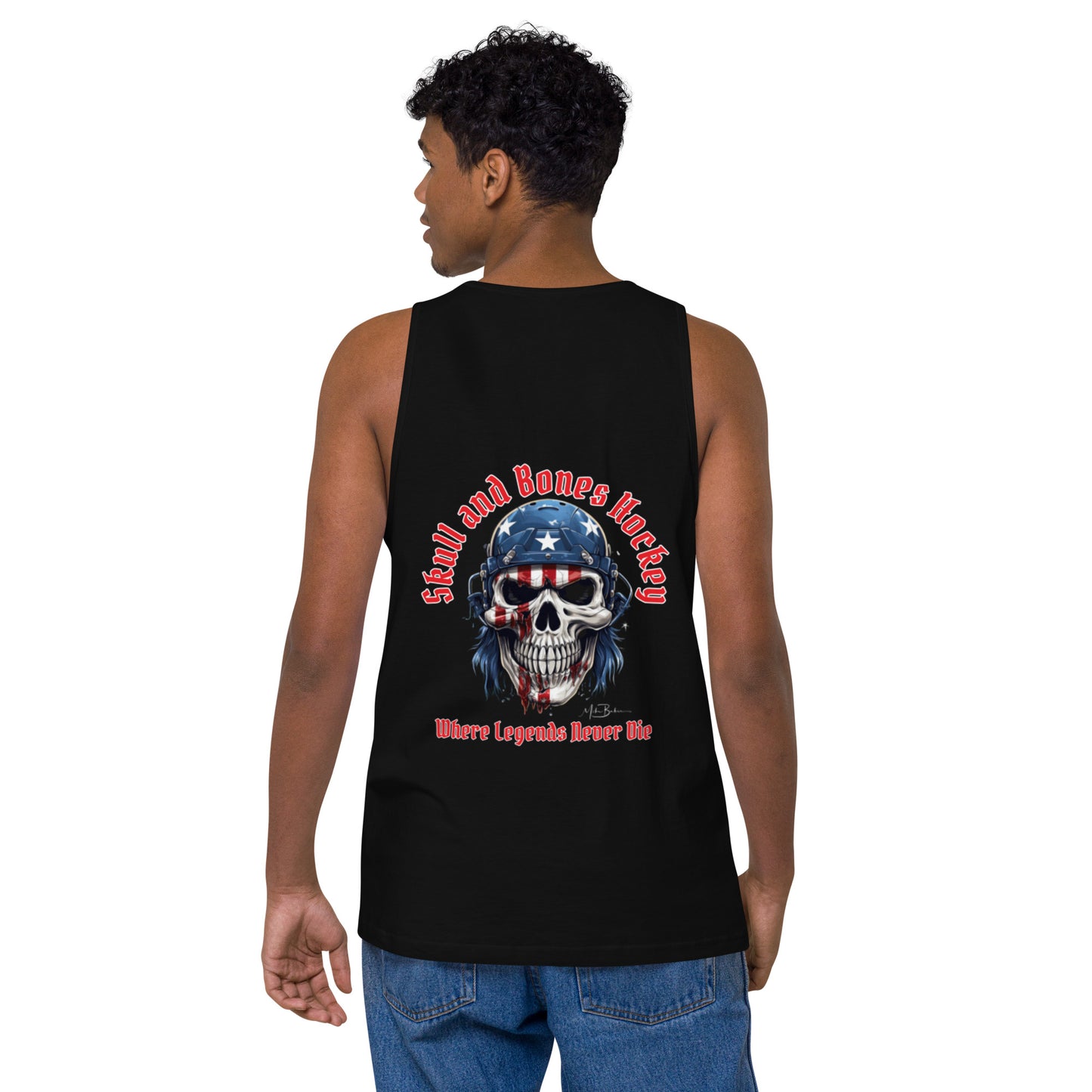 Merica Maverick Men's Tank Top: Sizzle & Style on Ice