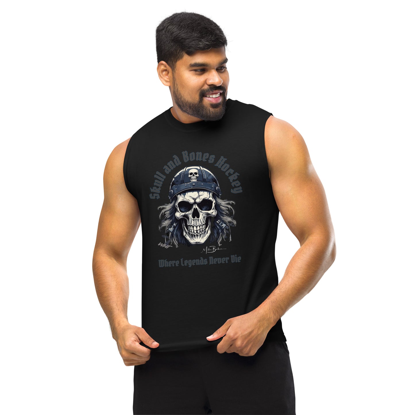 Skull and Bones Hockey Sleeveless Tank