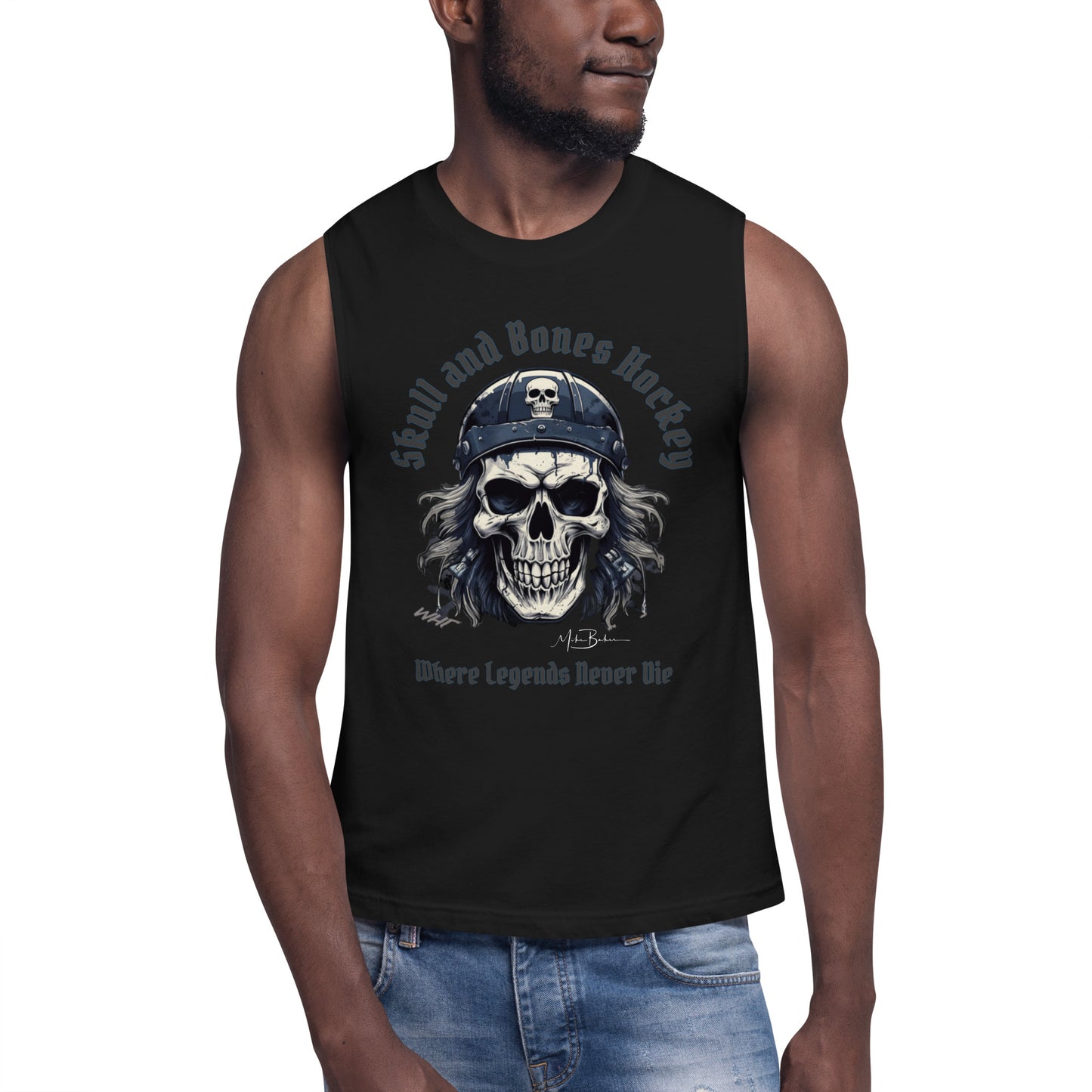 Skull and Bones Hockey Sleeveless Tank